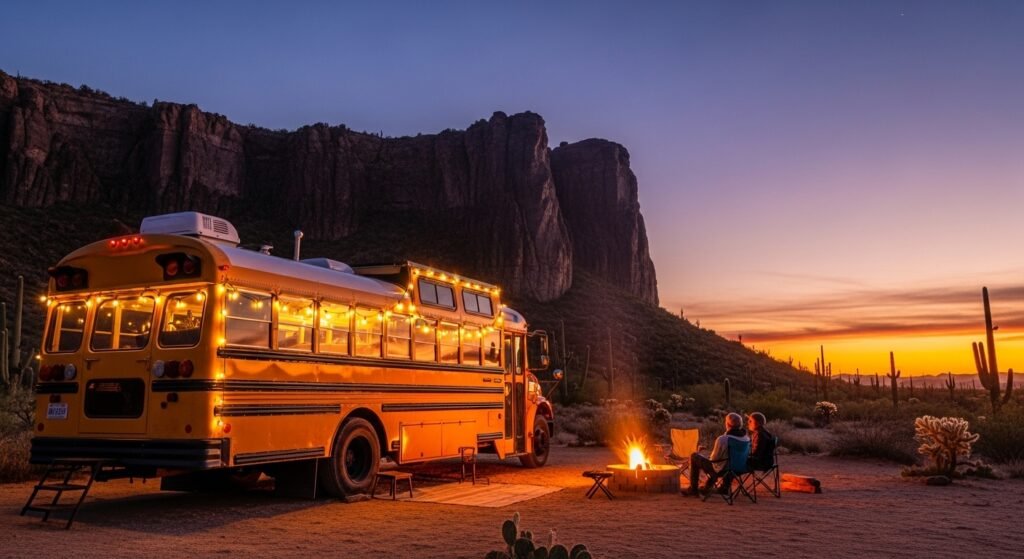 Couple Who Live in a Converted School Bus