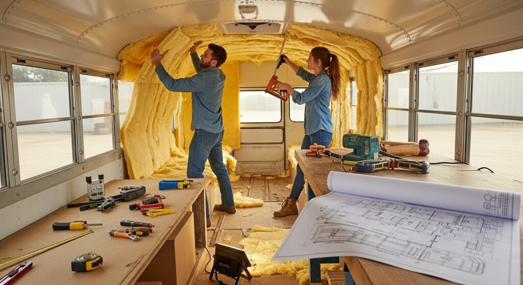 Couple Who Live in a Converted School Bus