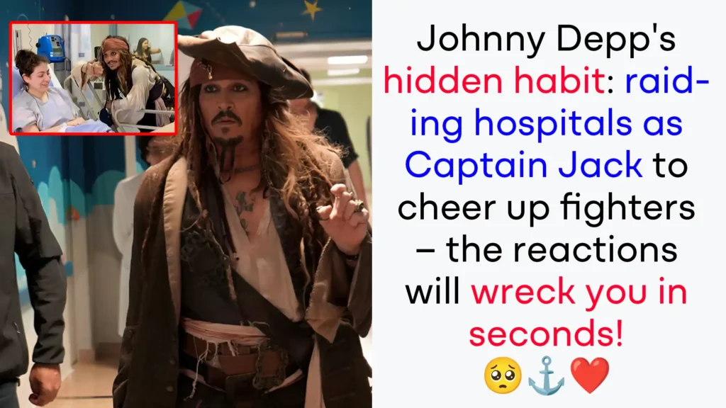 Johnny Depp as Jack Sparrow visiting a children’s hospital