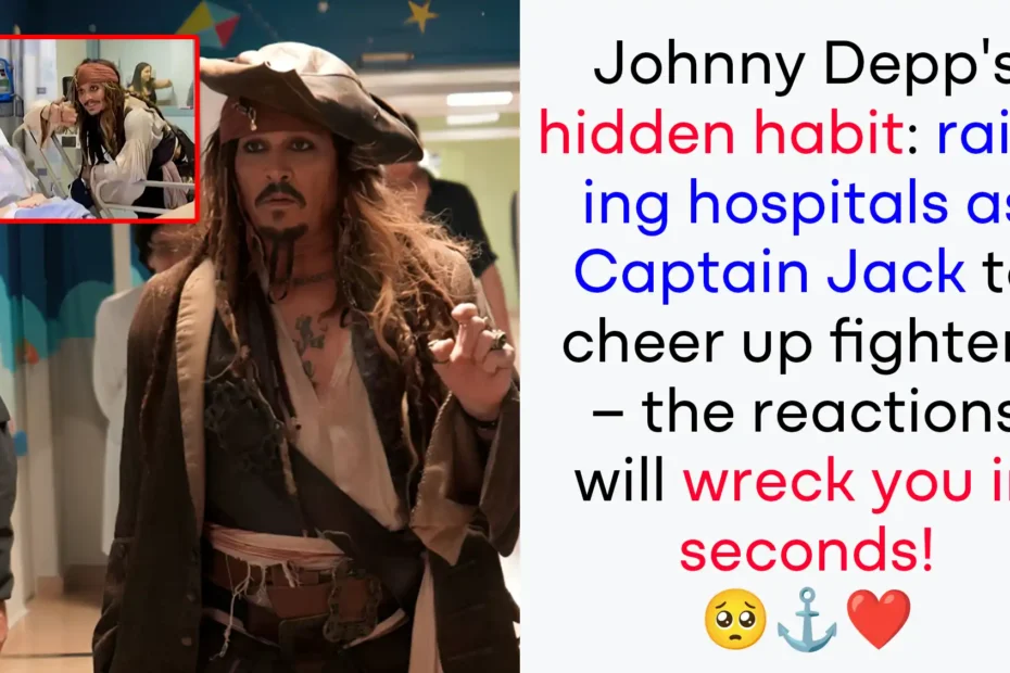Johnny Depp as Jack Sparrow visiting a children’s hospital